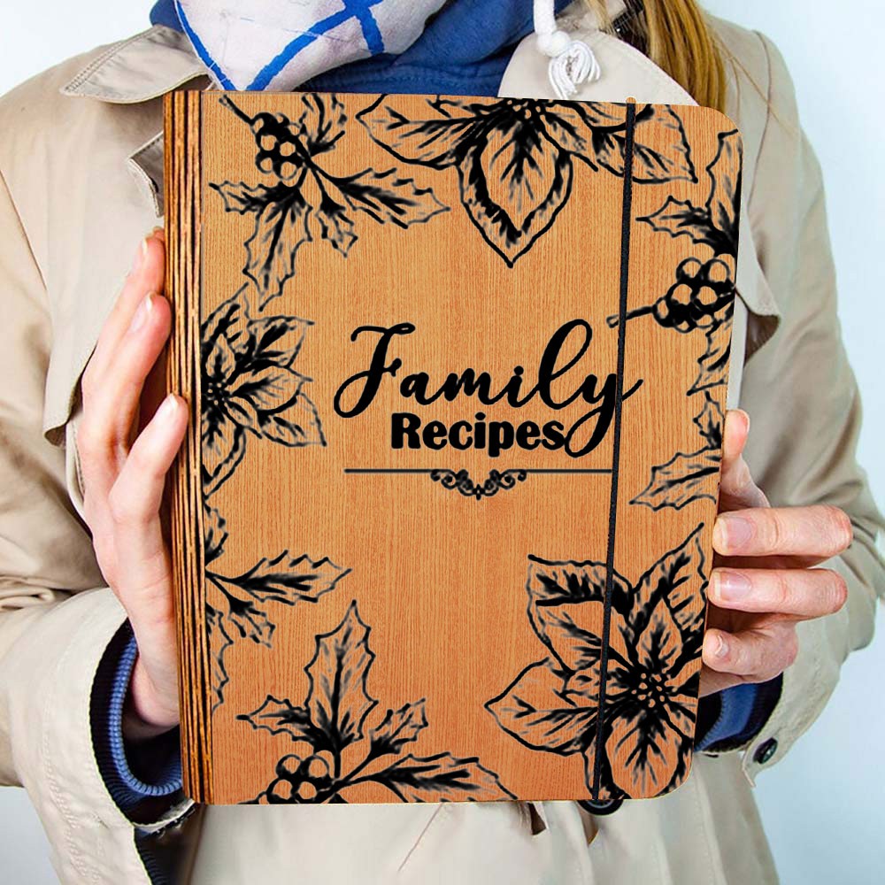 Personalized Family Wooden Recipe Book, Filled With Love & Memories Ideal Gifts for Grandma or Mom