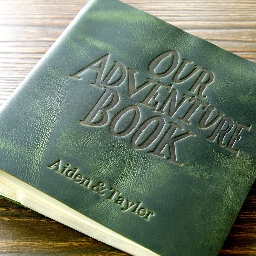 With Names Our Adventure Book Personalized Leather Photo Album