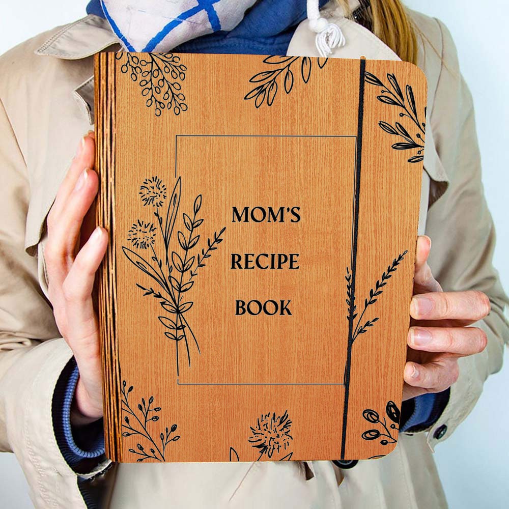 Hot Sale Personalized Family Wooden Recipe Book Mothers Day Gift Ideas