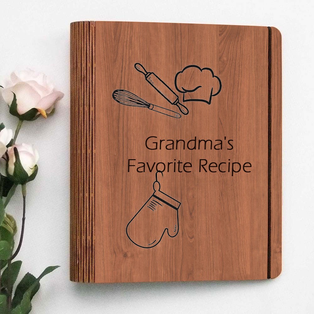 Hot Sale Personalized Family Wooden Recipe Book Mothers Day Gift Ideas