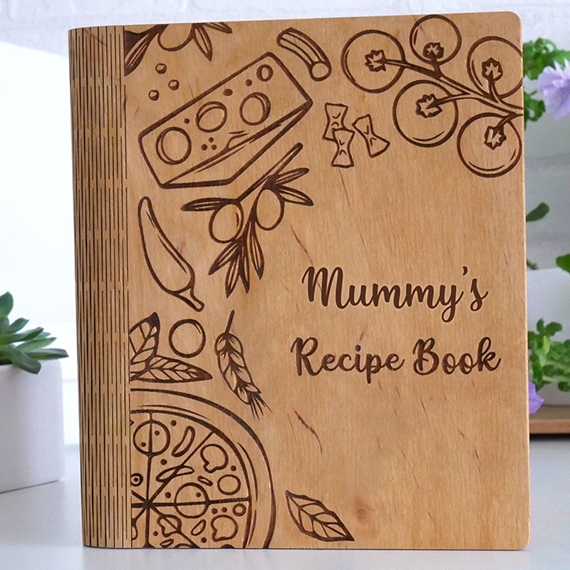 Personalized Family Wooden Recipe Book Mothers Day Gift Ideas