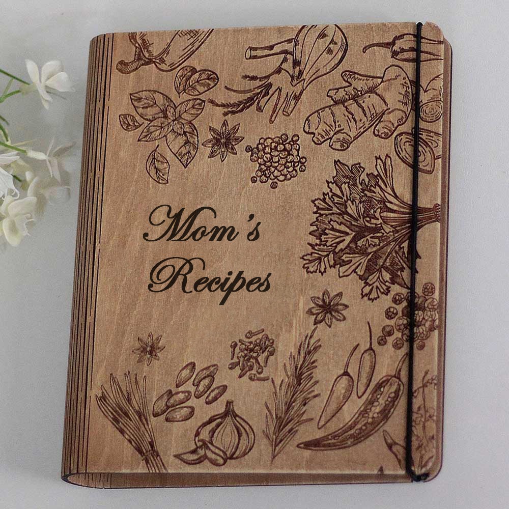 Personalized Family Wooden Recipe Book, Filled With Love & Memories Ideal Gifts for Grandma or Mom