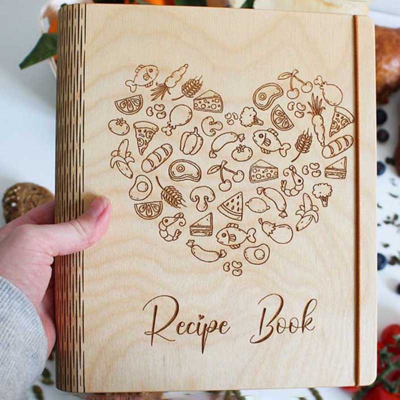 Personalized Family Wooden Recipe Book Mothers Day Gift Ideas