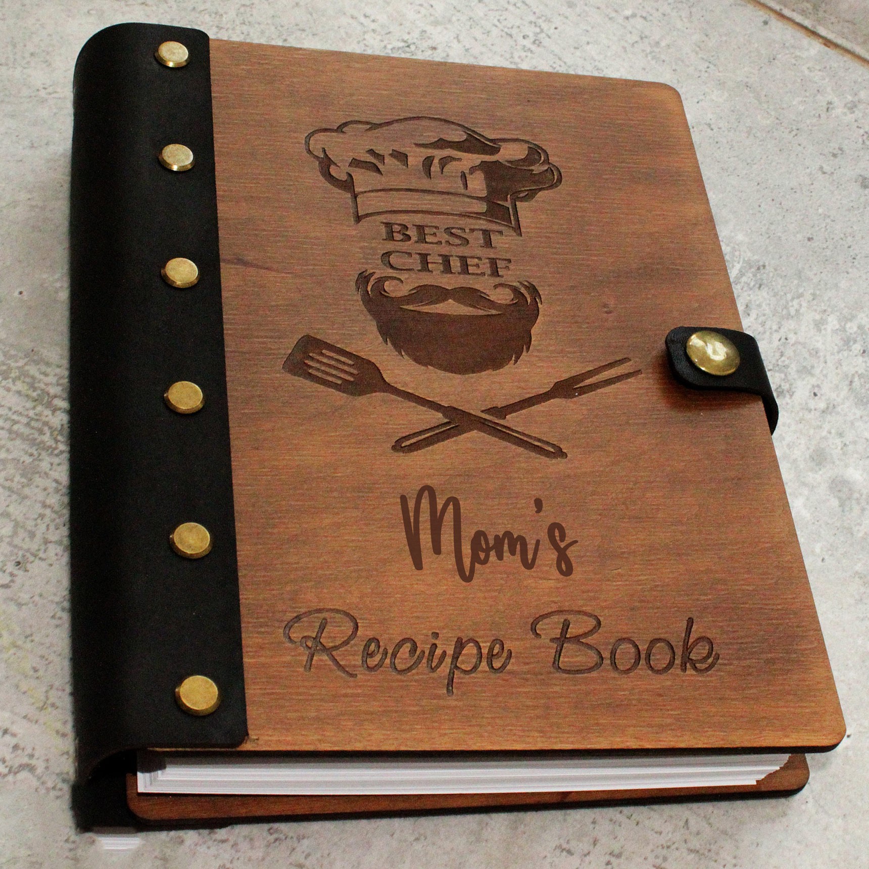 Personalized Family Wooden Recipe Book, Filled With Love & Memories Ideal Gifts for Grandma or Mom