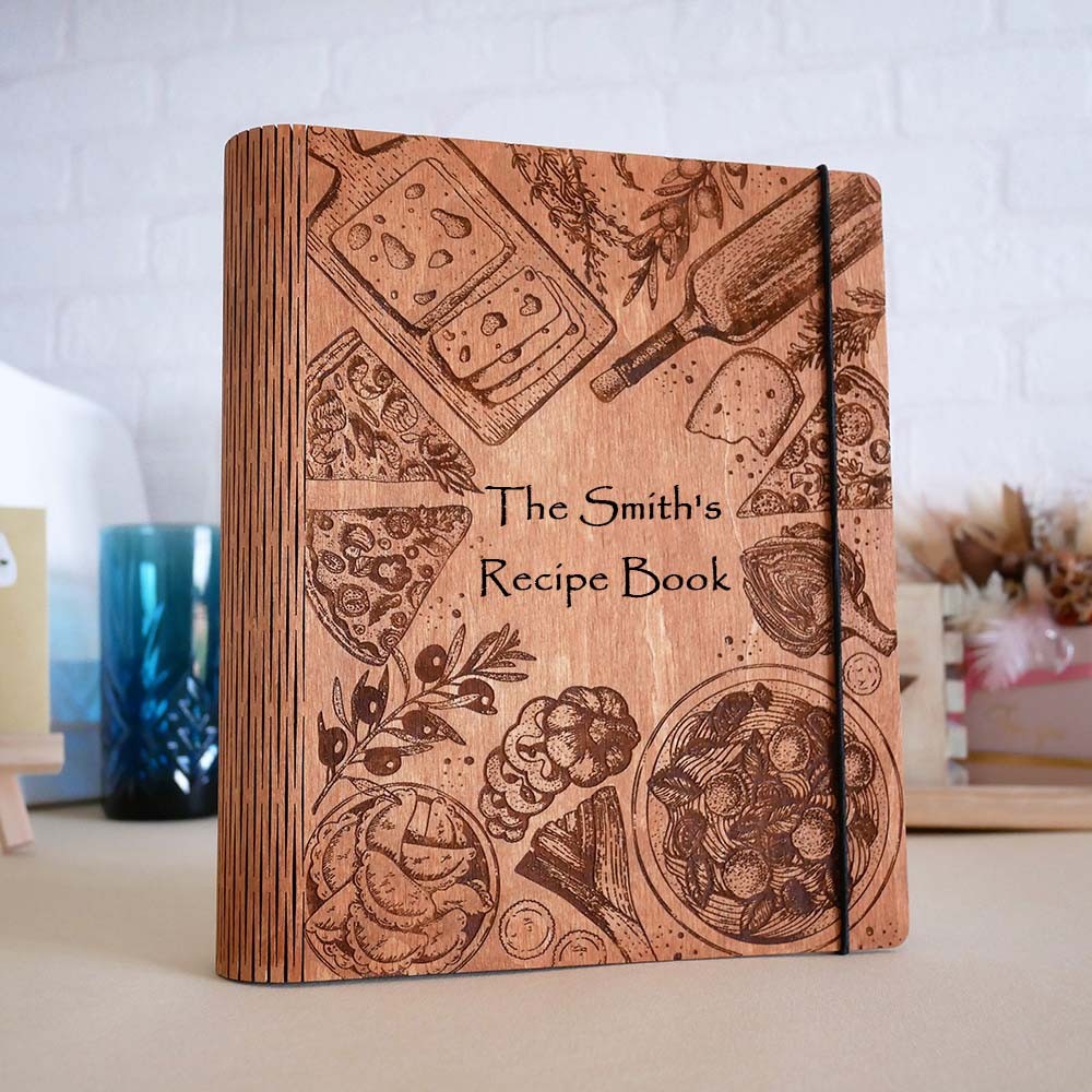 Personalized Family Wooden Recipe Book, Filled With Love & Memories Ideal Gifts for Grandma or Mom