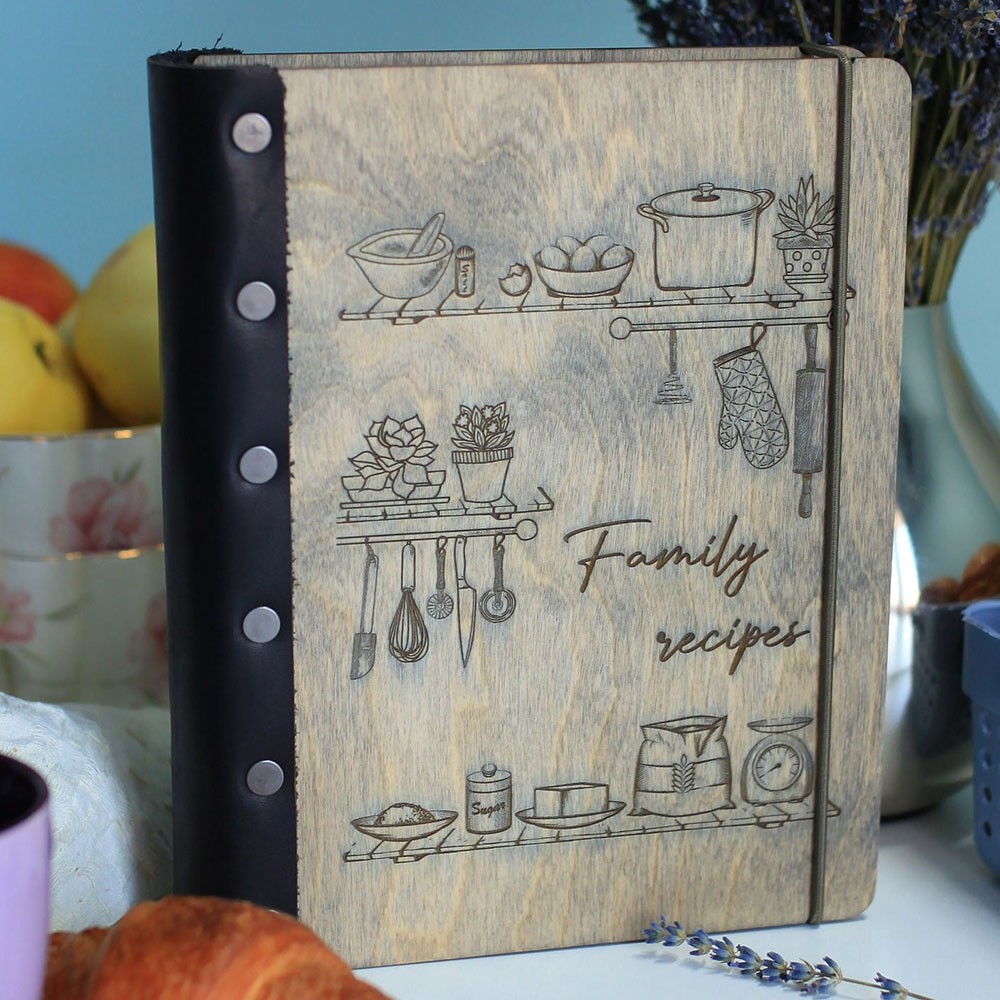 Personalized Family Wooden Recipe Book, Filled With Love & Memories Ideal Gifts for Grandma or Mom