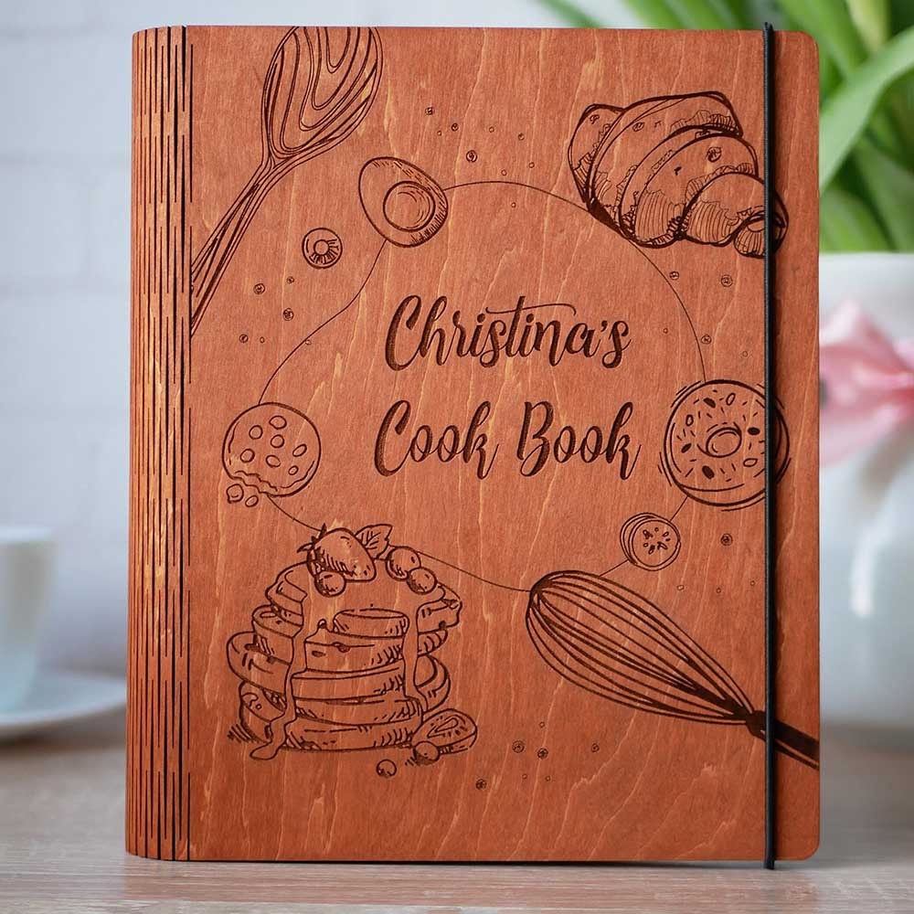 Personalized Family Wooden Recipe Book Mothers Day Gift Ideas
