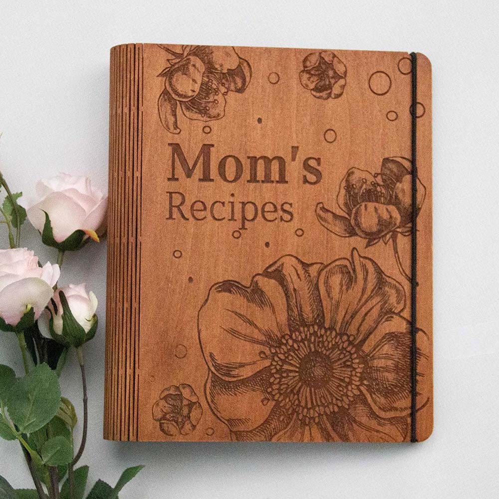 Personalized Family Wooden Recipe Book, Filled With Love & Memories Ideal Gifts for Grandma or Mom