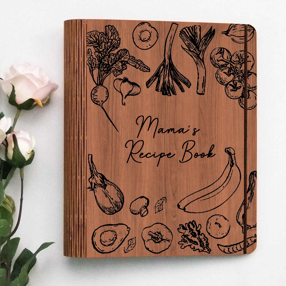 Hot Sale Personalized Family Wooden Recipe Book Mothers Day Gift Ideas