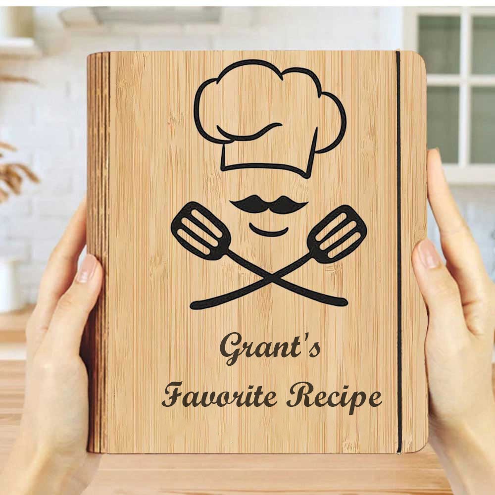 Personalized Family Wooden Recipe Book, Filled With Love & Memories Ideal Gifts for Grandma or Mom