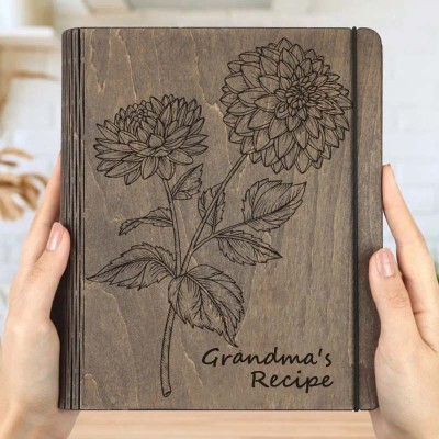 Personalized Family Wooden Recipe Book, Filled With Love & Memories Ideal Gifts for Grandma or Mom