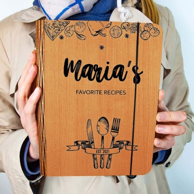 Personalized Family Wooden Recipe Book, Filled With Love & Memories Ideal Gifts for Grandma or Mom