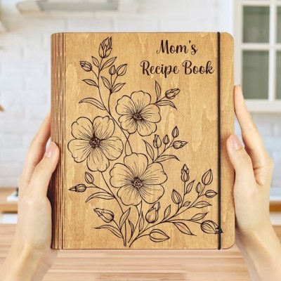 Personalized Family Wooden Recipe Book, Filled With Love & Memories Ideal Gifts for Grandma or Mom