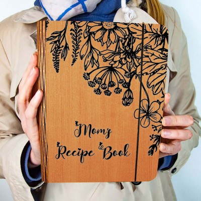 Hot Sale Personalized Family Wooden Recipe Book Mothers Day Gift Ideas