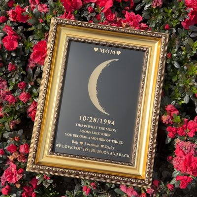 Custom Moon Phase Frame With Birth Date Ideal Gift for Mom Grandma or Lover