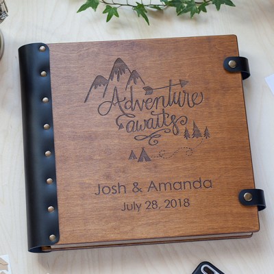 Our Adventure Book Personalized Wooden Photo Album