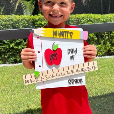 Interchangeable | Back to School Sign | 1st Day Last Day of School Prop | Reusable Wood School Board