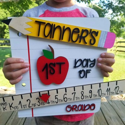 Interchangeable | Back to School Sign | 1st Day Last Day of School Prop | Reusable Wood School Board
