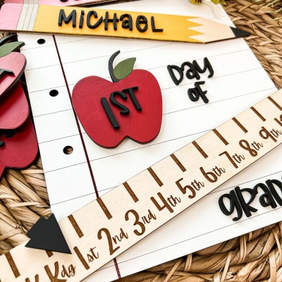 Interchangeable | Back to School Sign | 1st Day Last Day of School Prop | Reusable Wood School Board