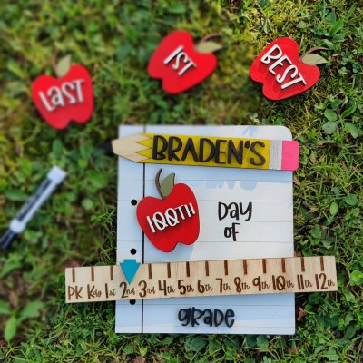 Interchangeable | Back to School Sign | 1st Day Last Day of School Prop | Reusable Wood School Board