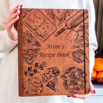 Personalized Family Wooden Recipe Book Mothers Day Gift Ideas