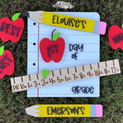 Personalized First/Last Day of School Interchangeable Back to School Sign Prop For Kids Gift Ideas