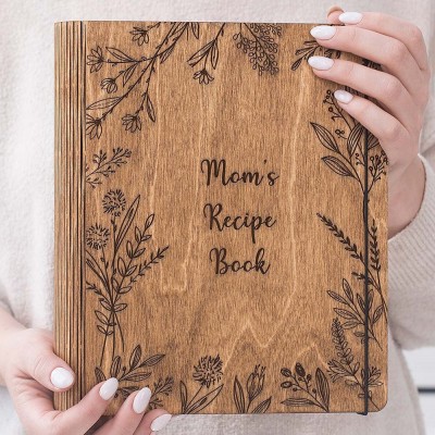 Personalized Family Wooden Recipe Book Mothers Day Gift Ideas