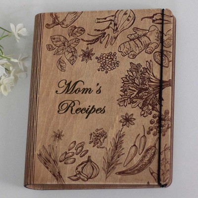 Personalized Family Wooden Recipe Book Mothers Day Gift Ideas