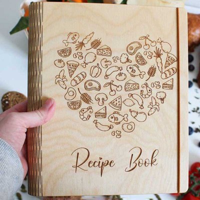 Personalized Family Wooden Recipe Book Mothers Day Gift Ideas