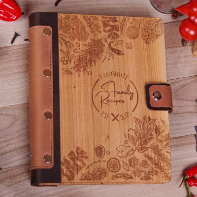 Personalized Family Wooden Recipe Book, Filled With Love & Memories Ideal Gifts for Grandma or Mom