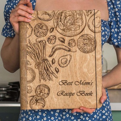 [Mother's Day Sale] BEST SELLER❗❗Hot Sale Personalized Family Wooden Recipe Book Mothers Day Gift Ideas