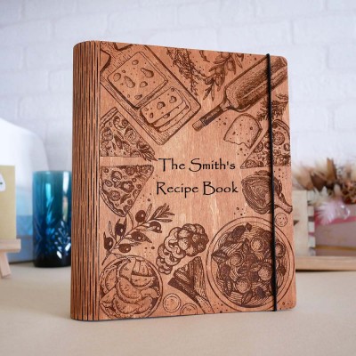 Personalized Family Wooden Recipe Book, Filled With Love & Memories Ideal Gifts for Grandma or Mom