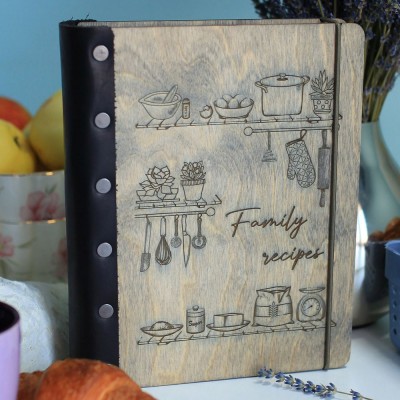 Personalized Family Wooden Recipe Book, Filled With Love & Memories Ideal Gifts for Grandma or Mom