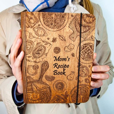Personalized Family Wooden Recipe Book, Filled With Love & Memories Ideal Gifts for Grandma or Mom