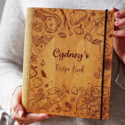 Personalized Family Wooden Recipe Book Mothers Day Gift Ideas