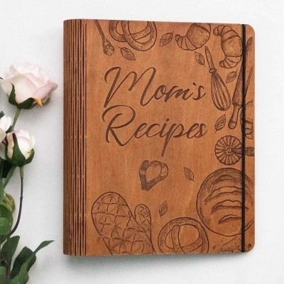 Personalized Family Wooden Recipe Book, Filled With Love & Memories Ideal Gifts for Grandma or Mom