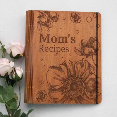 Personalized Family Wooden Recipe Book Mothers Day Gift Ideas