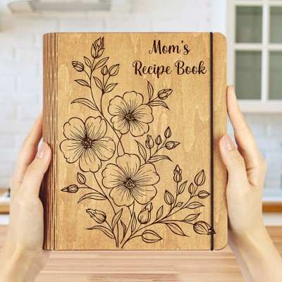 Personalized Family Wooden Recipe Book Mothers Day Gift Ideas