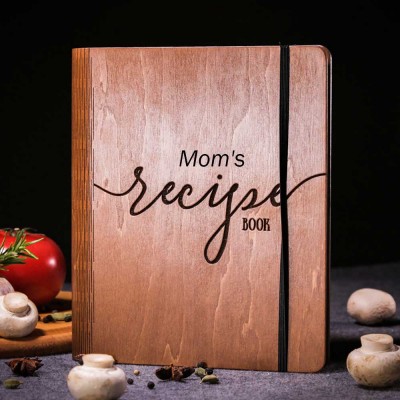 Personalized Family Wooden Recipe Book Mothers Day Gift Ideas