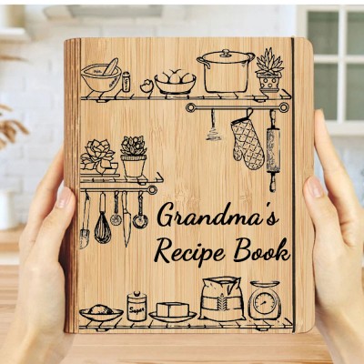[ 50% OFF TODAY ] BEST SELLER❗❗Personalized Family Wooden Recipe Book Mothers Day Gift Ideas