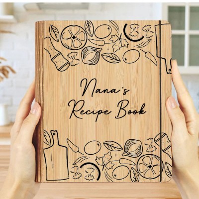 Hot Sale Personalized Family Wooden Recipe Book Mothers Day Gift Ideas